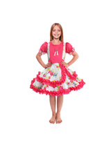 Vestido Huasa Chinita Floreado Fucsia/Blanco 1 Unidad - KiraKira