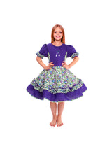 Vestido Huasa Chinita Floreado Lila 1 Unidad