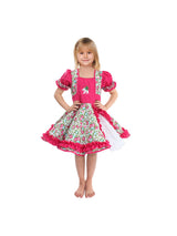 Vestido Huasa Chinita Floreado Fucsia 1 Unidad
