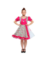 Vestido Huasa Chinita Floreado Fucsia 1 Unidad