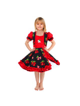 Vestido Huasa Chinita Copihue Rojo/Negro 1 Unidad - KiraKira
