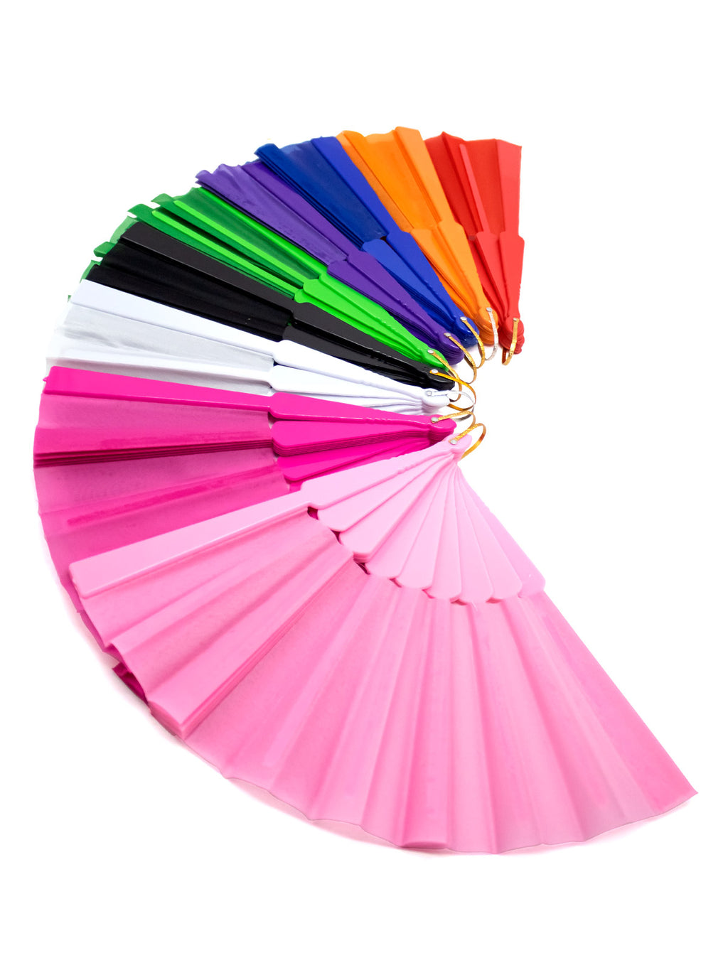 Abanico Plástico Liso Colores Surtidos 12 Unidades