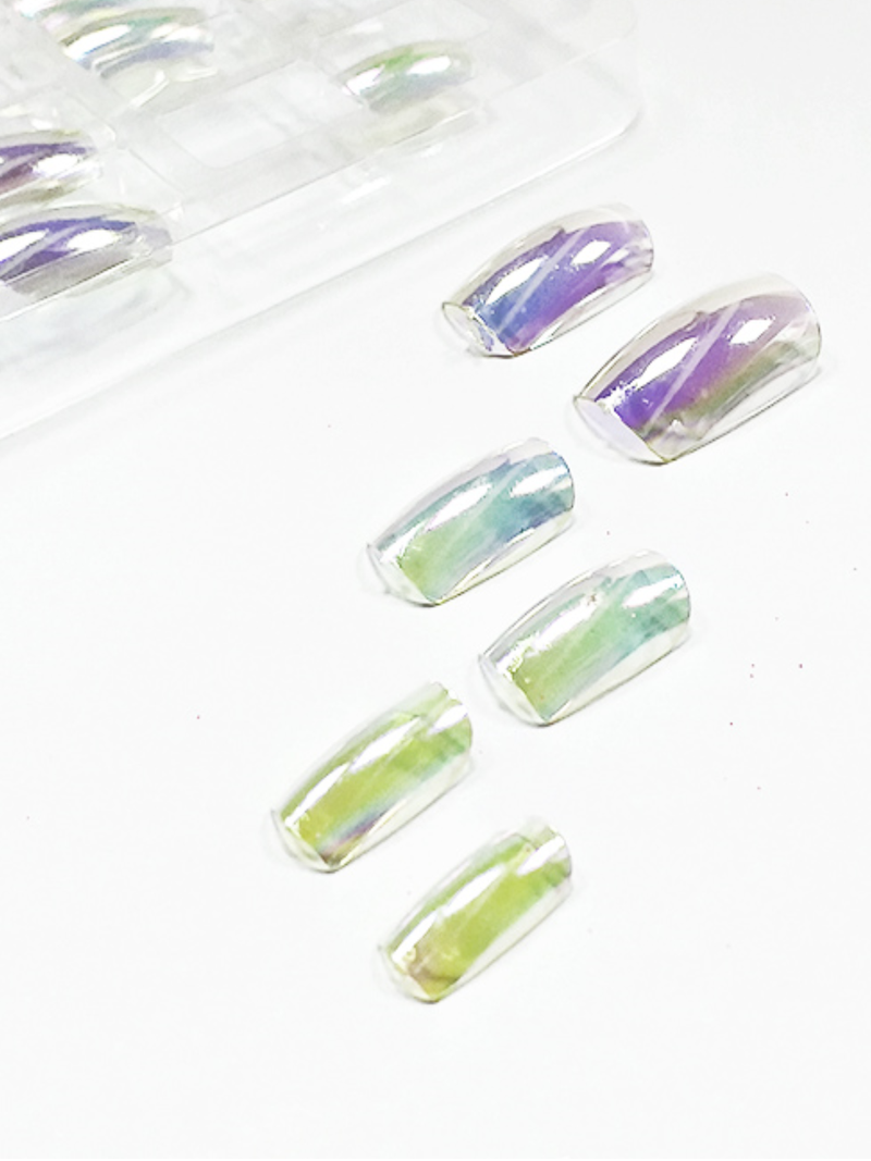 Uñas Postizas Nacarado Transparente 1 Set