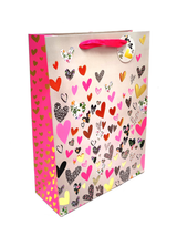 Bolsa de Regalo Corazones Dorado 12 Unidades