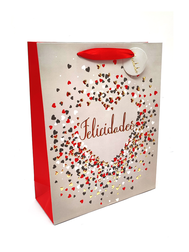 Bolsa de Regalo Felicidades Corazón 12 Unidades