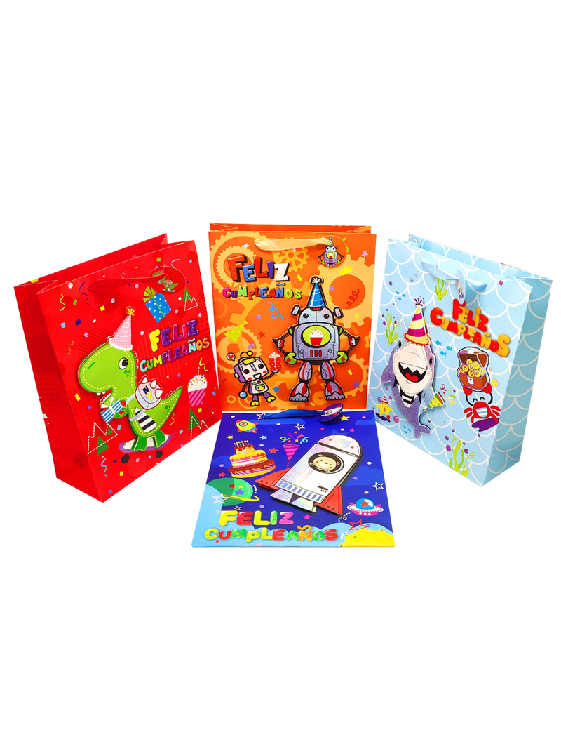 Bolsa de Regalo Feliz Cumpleaños Niño 12 Unidades