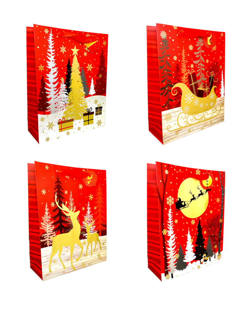 Bolsa de Regalo Feliz Navidad Golden 12pcs