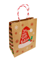Bolsa de regalo Kraft Iconos Navidad x 12 Unidades
