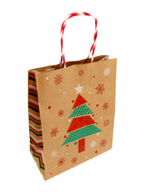 Bolsa de regalo Kraft Iconos Navidad x 12 Unidades