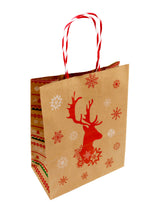 Bolsa de regalo Kraft Iconos Navidad x 12 Unidades