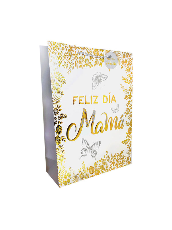 Bolsa de Regalo Mariposa Feliz Dia Mama Metallic  12 pcs