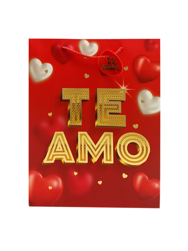 Bolsa de Regalo Te Amo Metallic 12 Unidades