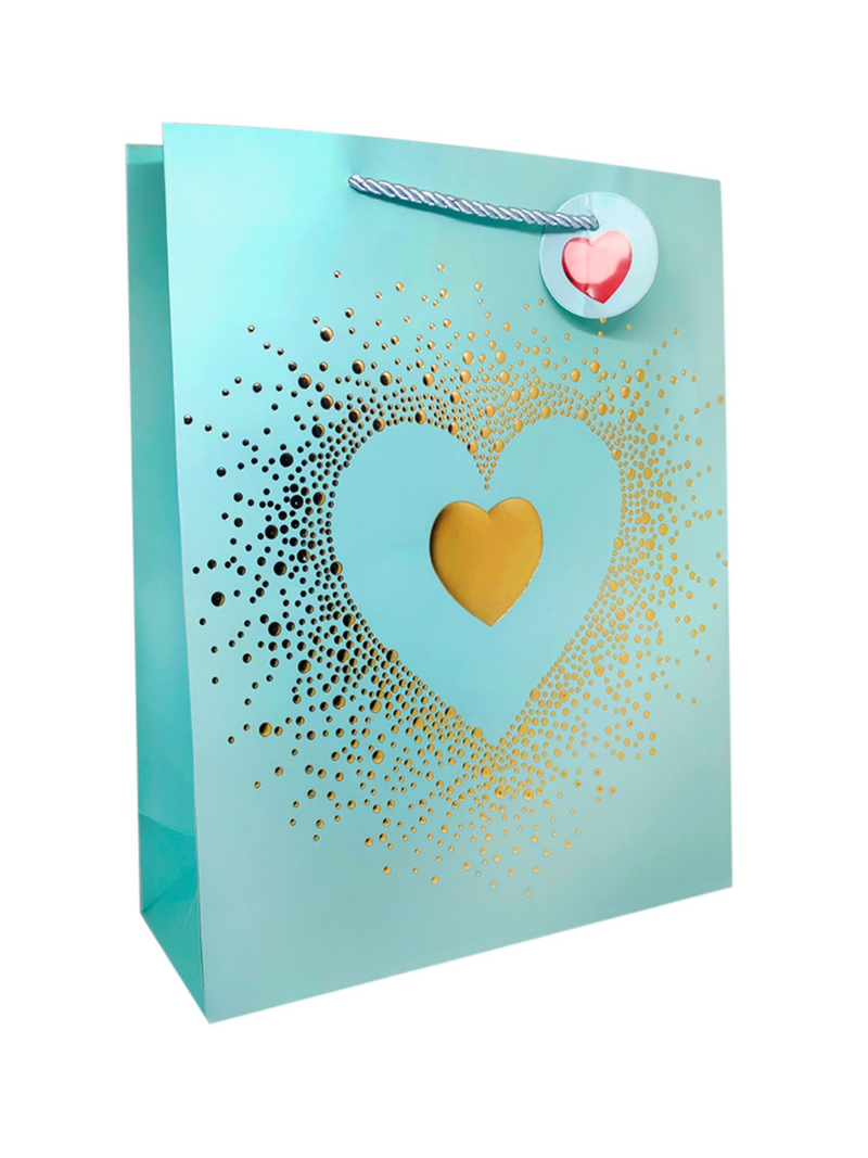 Bolsa de Regalo Corazón Metallic 12 Unidades