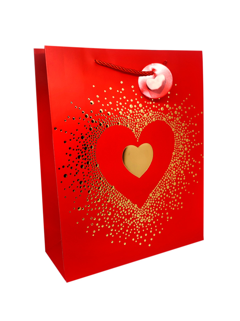 Bolsa de Regalo Corazón Metallic 12 Unidades