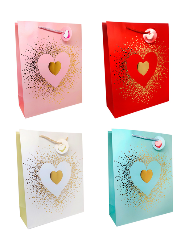 Bolsa de Regalo Corazón Metallic 12 Unidades