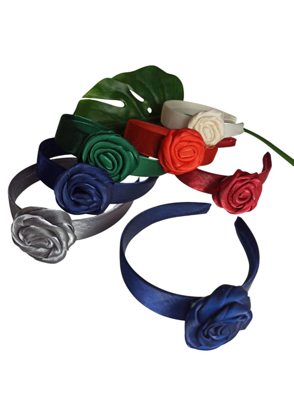 Cintillo 2.8 CM Flor Satin  x 12 Unid