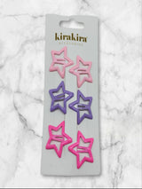 Pinche Tictac Estrella Acrilico Colores X 6 Unidades