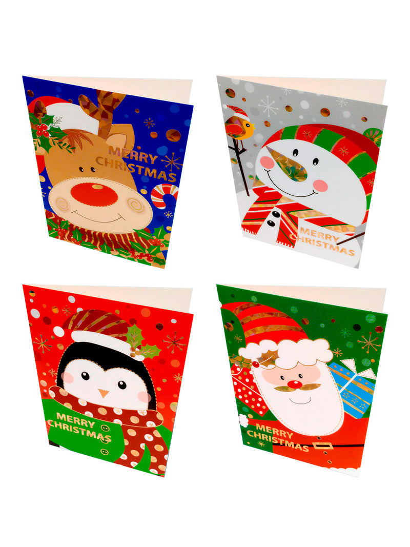 Tarjeta Navideña 9.5X13.5Cm Infantil Golden X 2 Pcs x 12 Unidades