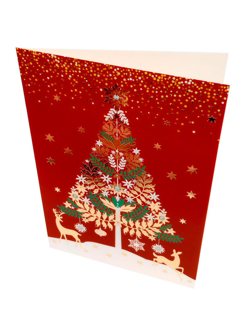 Tarjeta Navideña 9.5X13.5Cm Adornos X 2 Pcs X 12 Unidades