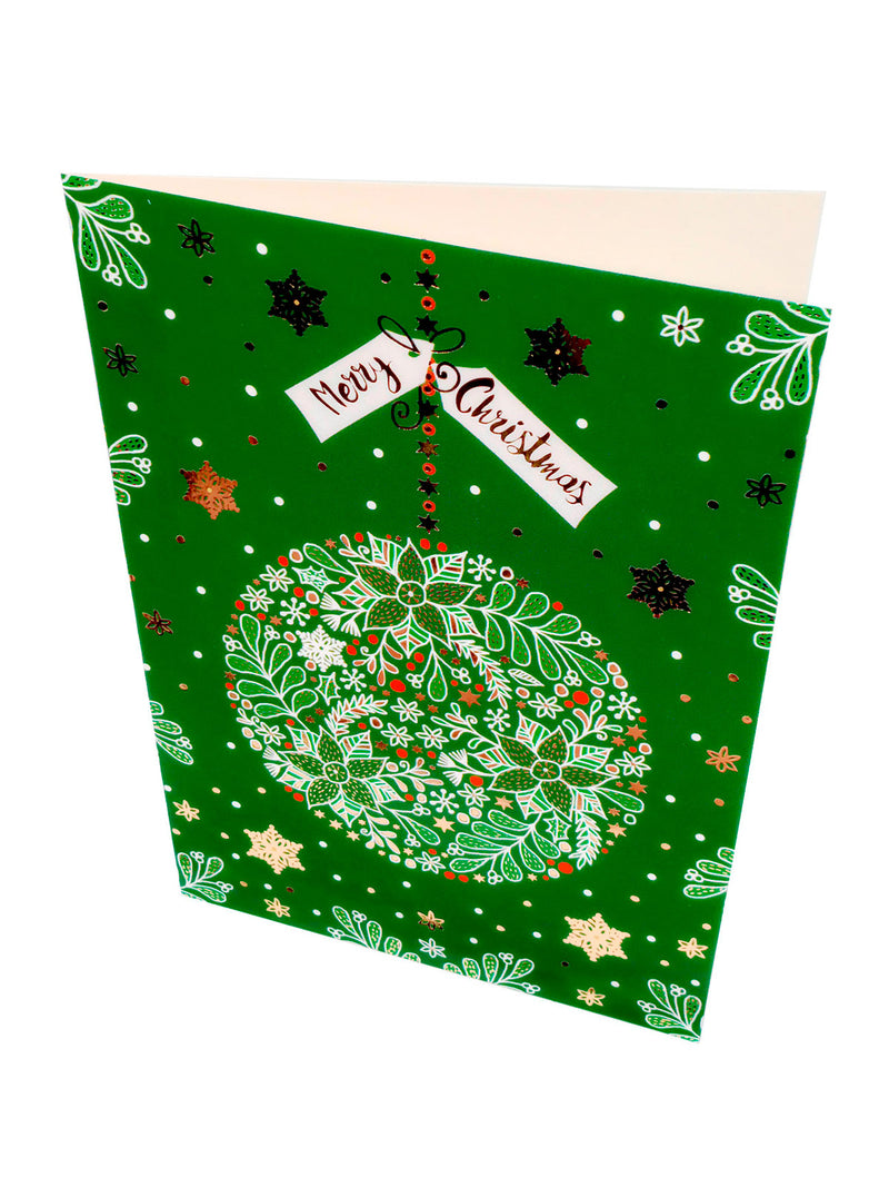 Tarjeta Navideña 9.5X13.5Cm Adornos X 2 Pcs X 12 Unidades