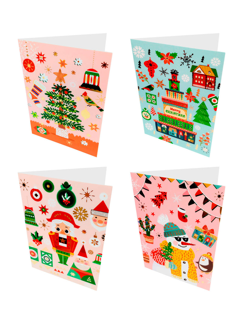 Tarjeta Navideña 12.5X17.5Cm Infantil X 1 Pcs X 12 Unidades