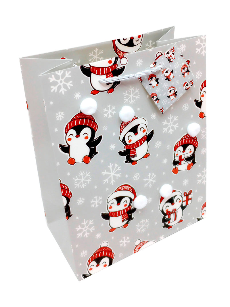 Bolsa de Regalo Navidad Diseño Pompom  30X40 X 12 Unidades