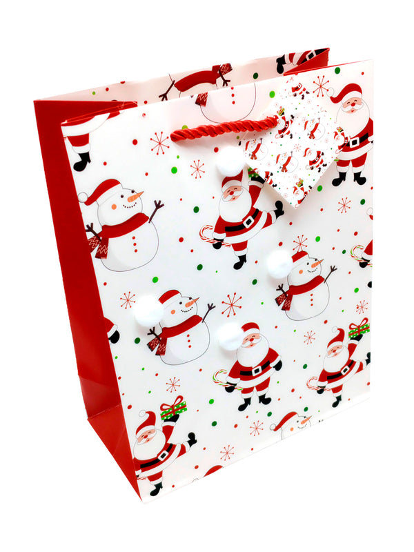 Bolsa de Regalo Navidad Diseño Pompom  30X40 X 12 Unidades
