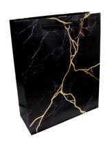 Bolsa De Regalo Marmoleado Dorado  X 12 Unidad