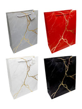 Bolsa De Regalo Marmoleado Dorado  X 12 Unidad
