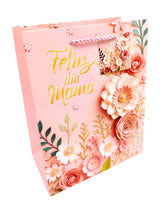Bolsa De Regalo Feliz Dia Mama Flores  X 12 Unidades