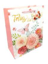 Bolsa De Regalo Feliz Dia Mama Flores  X 12 Unidades