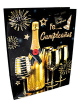 Bolsa De Regalo Feliz Cumpleaños Golden  X 12 Unidades