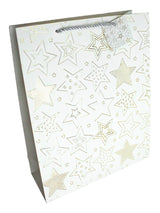 Bolsa De Regalo Estrellas Folia Dorado  X 12 Unidades