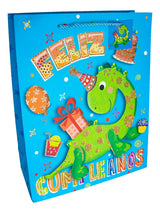 Bolsa De Regalo Feliz Cumple Dino  X 12 Unidades