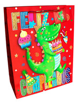 Bolsa De Regalo Feliz Cumple Dino  X 12 Unidades