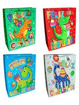 Bolsa De Regalo Feliz Cumple Dino  X 12 Unidades