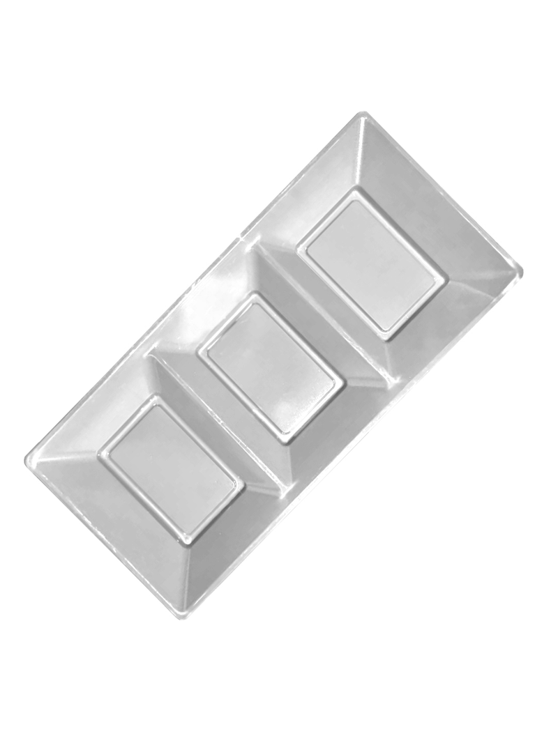 Bandeja Rectangular Plastico 3 Espacios 3 Unidades