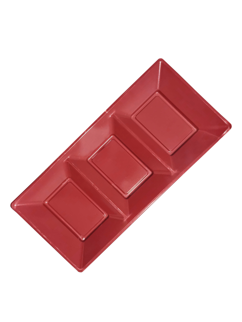 Bandeja Rectangular Plastico 3 Espacios 3 Unidades