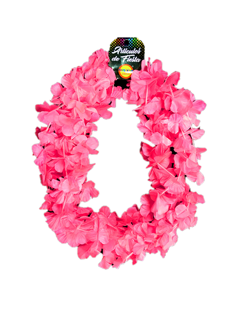 Collar Fluor Flor Hawaiano 6 Unidades