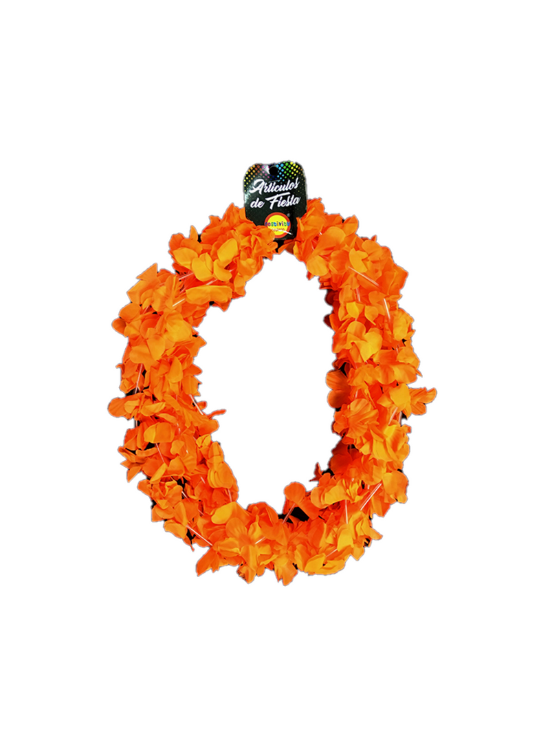 Collar Fluor Flor Hawaiano 6 Unidades