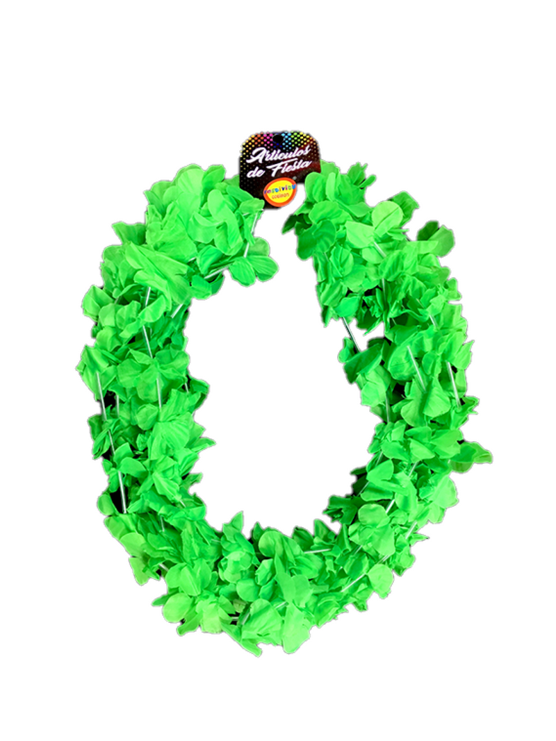 Collar Fluor Flor Hawaiano 6 Unidades