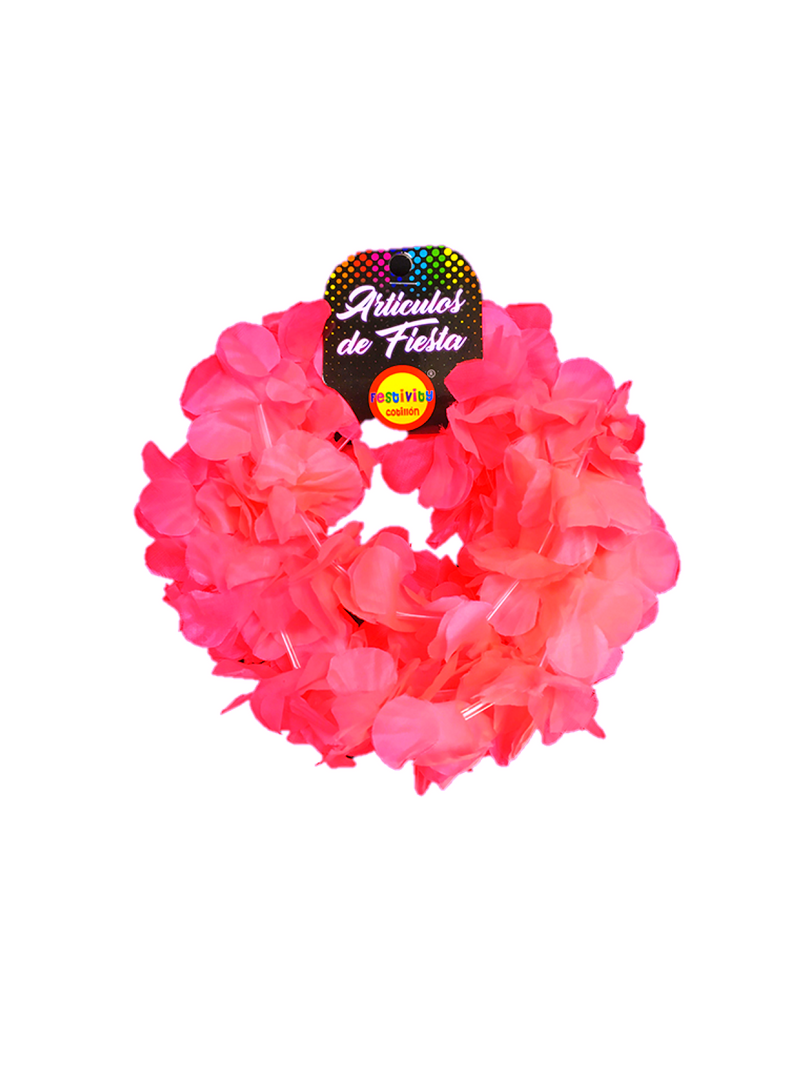 Cintillo Elasticado Flor Hawaiano Fluor 6 Unidades