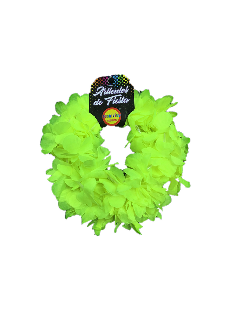 Cintillo Elasticado Flor Hawaiano Fluor 6 Unidades