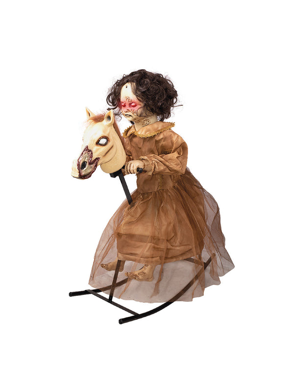 Muñeca Poseida con Caballo Animatronics Halloween