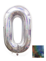 Globo Metálico 40´ Número Laser Plateado 1 Unidad
