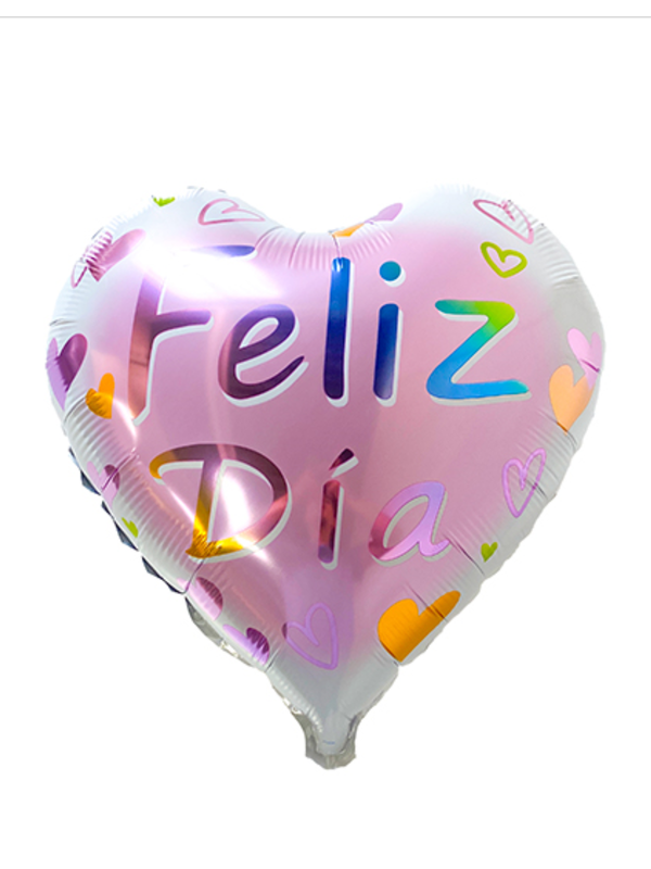 Globo Metálico 18´ Corazón Feliz Dia Rosado