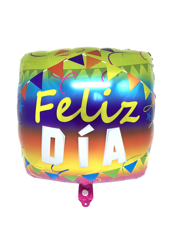 Globo Metálico 18´ Cuadrado Feliz Día Banner