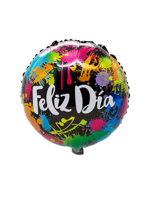 Globo Metálico 18´ Redondo Feliz Día Paint