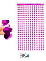 Cortina  Metálica Corazones Fucsia 2 Metros x 1 Metro 1 Unidad