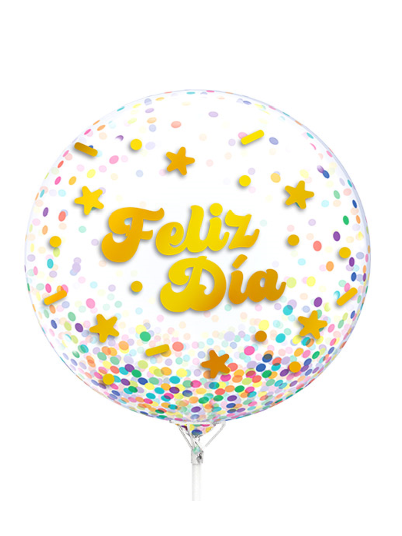 Globo Burbuja Confetti Feliz Dia 1 Unidad